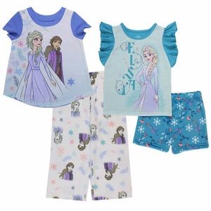 Disney Frozen Kids Youth Girls 4-piece PJ Set